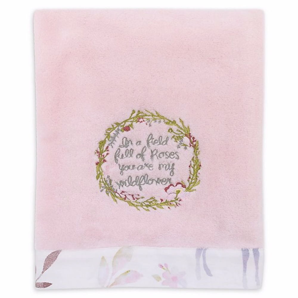 Watercolor Deer Embroidered Baby Blanket by NoJo